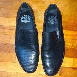 Atesber - Black Perforated Leather Driving Shoe